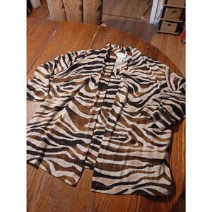 XL Alfred Dunner Sleeveless Top with Attached Outer Shirt Zebra Animal Print